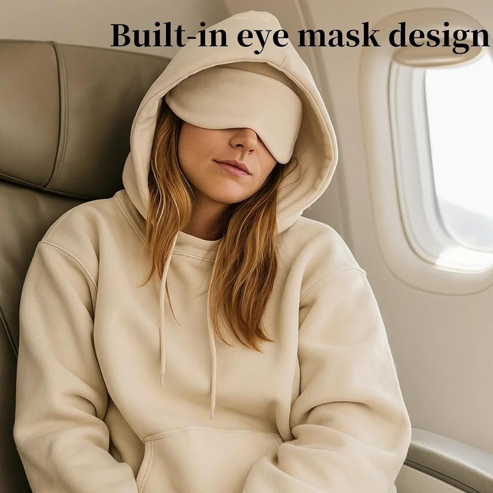 NIVARA™ Sleep Hoodie — Built-In Eye Mask