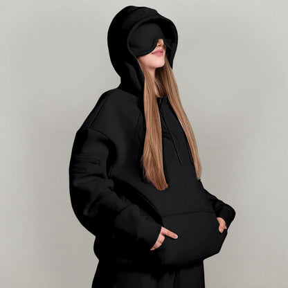 NIVARA™ Sleep Hoodie — Built-In Eye Mask